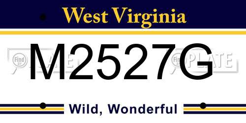 M2527G West Virginia License Plate
