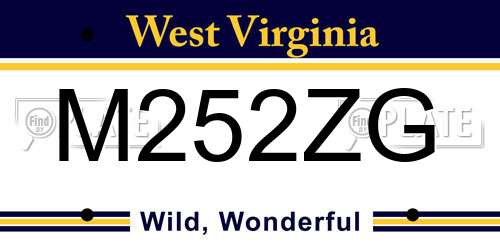 M252ZG West Virginia License Plate