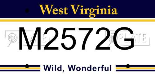 M2572G West Virginia License Plate