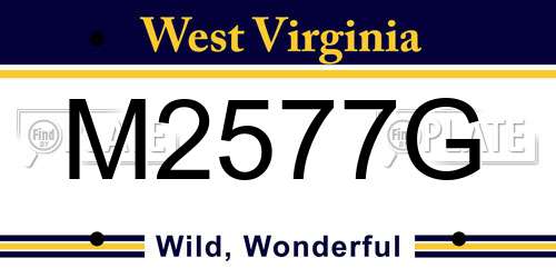 M2577G West Virginia License Plate