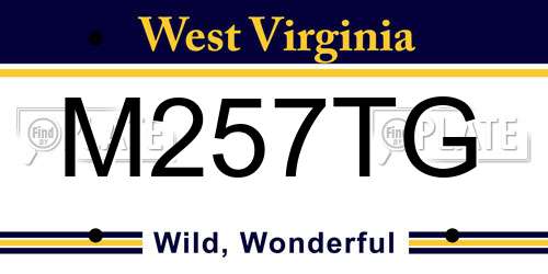 M257TG West Virginia License Plate