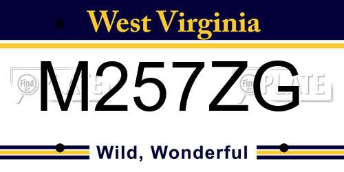 M257ZG West Virginia License Plate