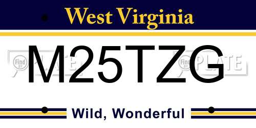 M25TZG West Virginia License Plate