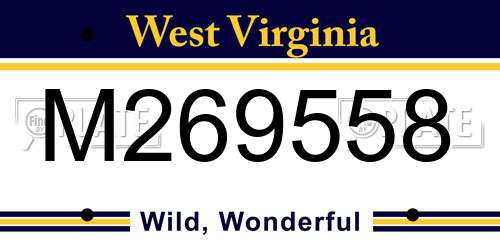 M269558 West Virginia License Plate
