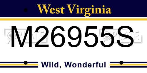 M26955S West Virginia License Plate