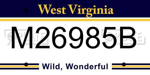 M26985B West Virginia License Plate