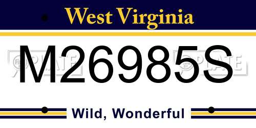 M26985S West Virginia License Plate