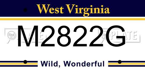 M2822G West Virginia License Plate