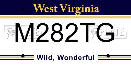 M282TG West Virginia License Plate