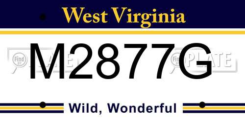 M2877G West Virginia License Plate
