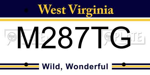 M287TG West Virginia License Plate