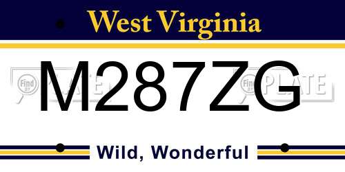 M287ZG West Virginia License Plate