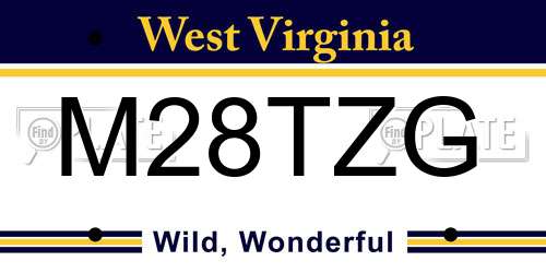 M28TZG West Virginia License Plate