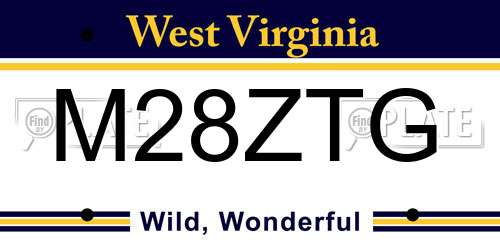 M28ZTG West Virginia License Plate