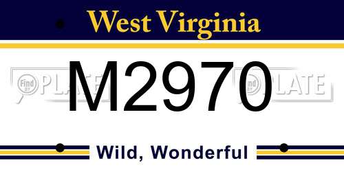 M2970 West Virginia License Plate