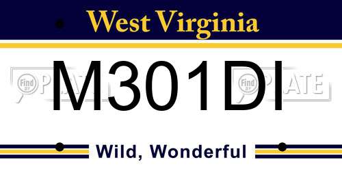 M301DI West Virginia License Plate