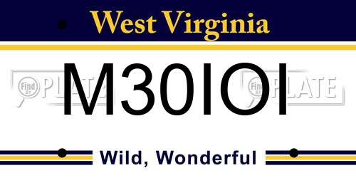 M30IOI West Virginia License Plate