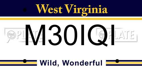M30IQI West Virginia License Plate