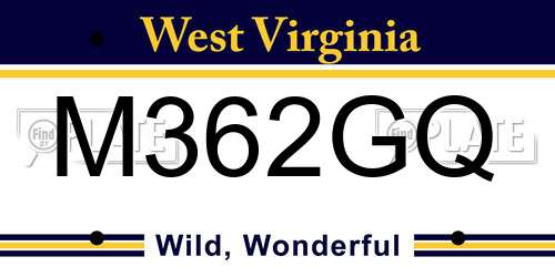 M362GQ West Virginia License Plate