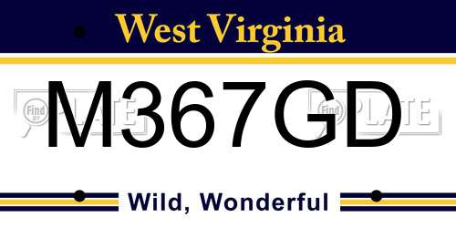 M367GD West Virginia License Plate