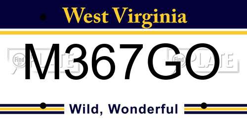 M367GO West Virginia License Plate