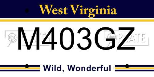 M403GZ West Virginia License Plate