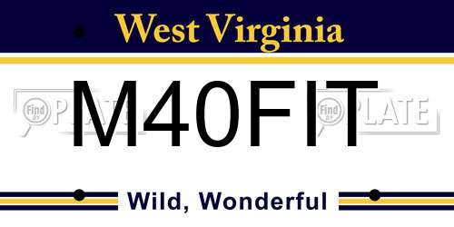 M40FIT West Virginia License Plate