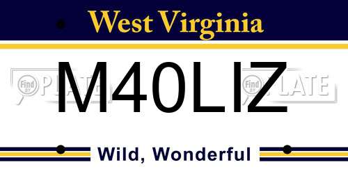M40LIZ West Virginia License Plate