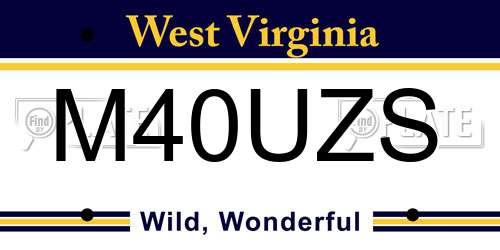 M40UZS West Virginia License Plate