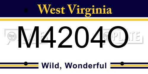 M4204O West Virginia License Plate