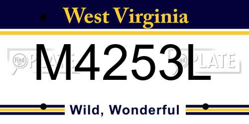M4253L West Virginia License Plate