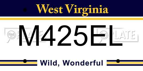 M425EL West Virginia License Plate