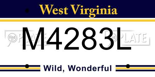M4283L West Virginia License Plate
