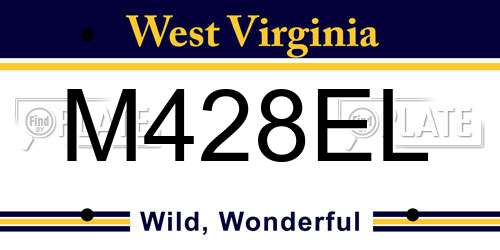 M428EL West Virginia License Plate