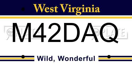 M42DAQ West Virginia License Plate