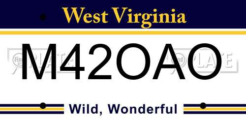 M42OAO West Virginia License Plate