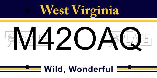 M42OAQ West Virginia License Plate