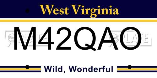 M42QAO West Virginia License Plate