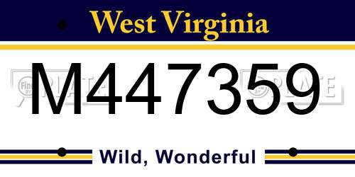 M447359 West Virginia License Plate