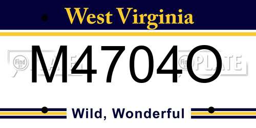 M4704O West Virginia License Plate
