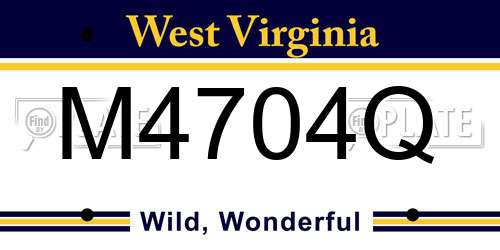 M4704Q West Virginia License Plate