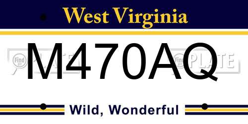 M470AQ West Virginia License Plate