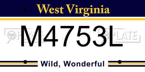 M4753L West Virginia License Plate