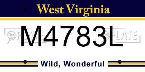 M4783L West Virginia License Plate