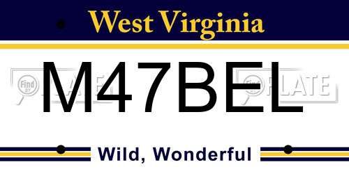 M47BEL West Virginia License Plate