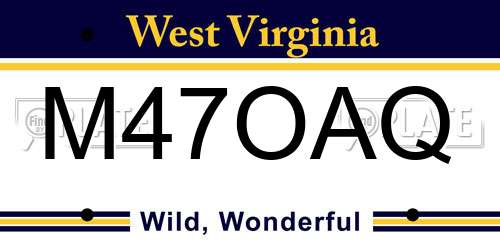 M47OAQ West Virginia License Plate