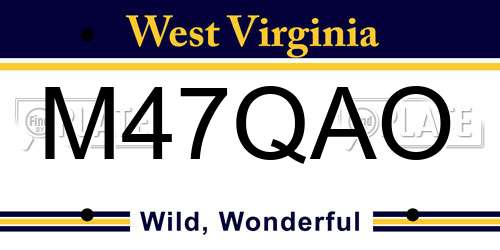 M47QAO West Virginia License Plate
