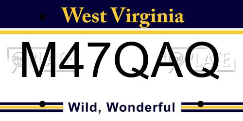 M47QAQ West Virginia License Plate