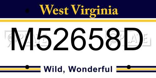 M52658D West Virginia License Plate