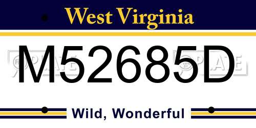 M52685D West Virginia License Plate